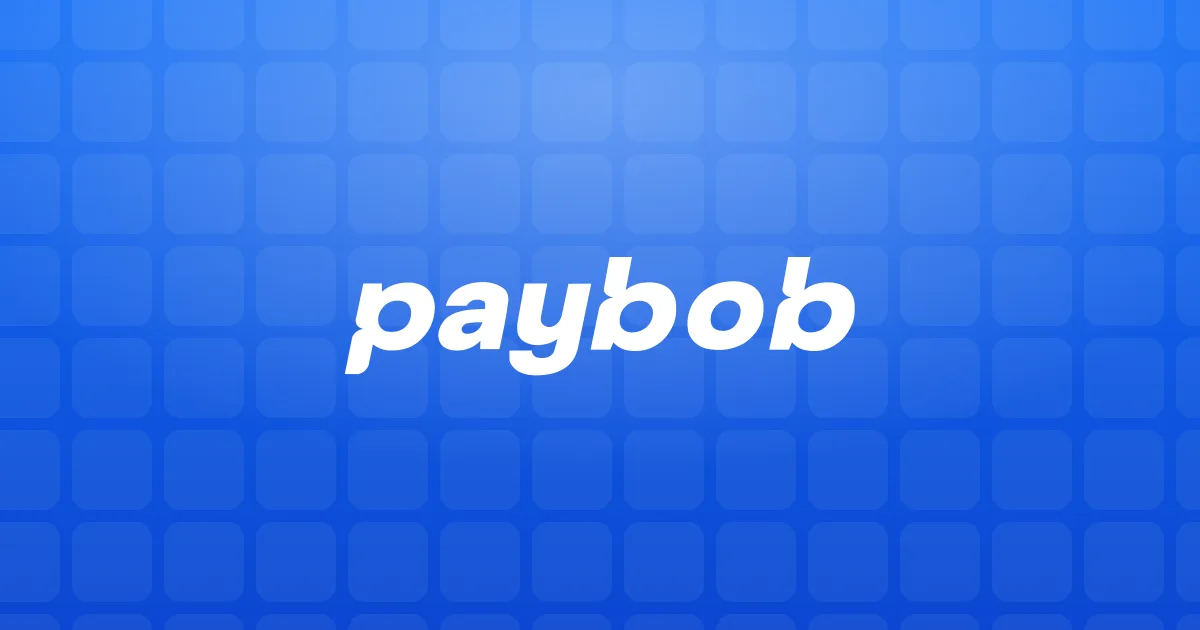 The Paybob logo on a blue background